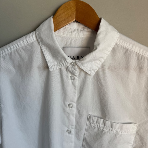 Lola River Women's Long Sleeve Button Up Semi-Sheer Layering Blouse White Size S - Picture 4 of 13